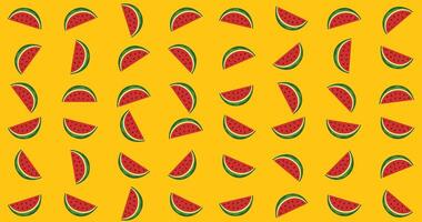 Watermelon background with watermelon slices and seeds. Summer background illustration. vector