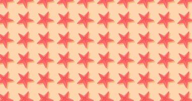 Star frame with pink stars on beige background. summer background illustration. vector