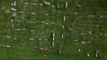 A drone view of a cemetery in Pittsburgh, Pennsylvania video