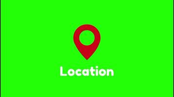 Location Pin pointer on Map on Green screen background. video