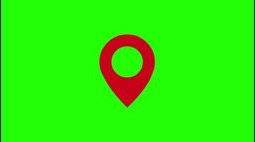 Location Pin pointer on Map on Green screen background. video