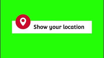 Location Pin pointer on Map on Green screen background. video