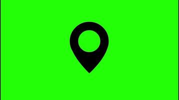 Location Pin pointer on Map on Green screen background. video