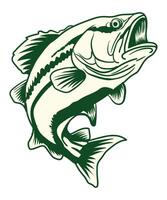 a bass fish with its mouth open vector