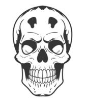 a black and white drawing of a skull vector