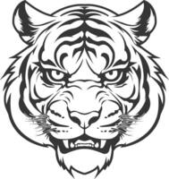 aggressive tiger face isolated icon vector