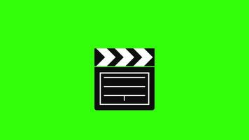 Movie and Cinema Clipper, Clapper Icon Animation on Green Background video