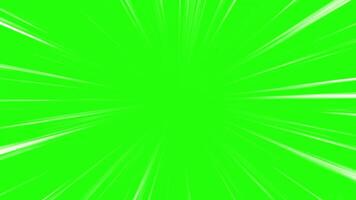 Zoom Speed Lines 2D Animation on Green Background video