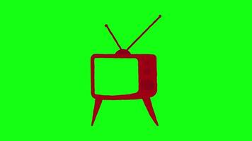 Cartoon Television Shaky Animation on Green Background video