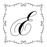 Beautiful Vintage Monogram Frame. Ornate Calligraphic Design Element. illustration vector