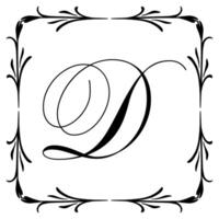 Beautiful Vintage Monogram Frame. Ornate Calligraphic Design Element. illustration vector