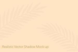 Shadow Leaves Mockup Overlay Effect. Realistic transparent branches on pastel background. illustration vector