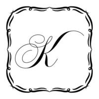 Beautiful Vintage Monogram Frame. Ornate Calligraphic Design Element. illustration vector