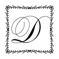 Beautiful Vintage Monogram Frame. Ornate Calligraphic Design Element. illustration vector