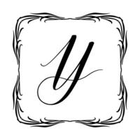 Beautiful Vintage Monogram Frame. Ornate Calligraphic Design Element. illustration vector