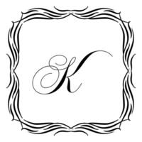 Beautiful Vintage Monogram Frame. Ornate Calligraphic Design Element. illustration vector