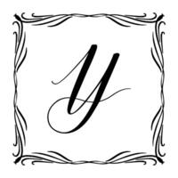 Beautiful Vintage Monogram Frame. Ornate Calligraphic Design Element. illustration vector