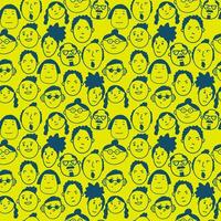 Seamless pattern with funny doodle diverse people faces. Cute simple texture for textile and wallpapers. Fabric and wrapping paper seamless background. illustration vector