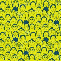 Seamless pattern with funny doodle diverse people faces. Cute simple texture for textile and wallpapers. Fabric and wrapping paper seamless background. illustration vector