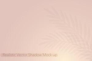 Shadow Leaves Mockup Overlay Effect. Realistic transparent branches on pastel background. illustration vector