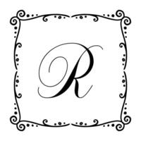 Beautiful Vintage Monogram Frame. Ornate Calligraphic Design Element. illustration vector