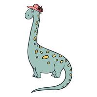 Funny Dinosaur Character for kids fashion or children's room design. Cute Hand drawn Mascot for Toddler Boy activities. Kids Clipart. . illustration vector