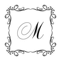 Beautiful Vintage Monogram Frame. Ornate Calligraphic Design Element. illustration vector