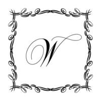 Beautiful Vintage Monogram Frame. Ornate Calligraphic Design Element. illustration vector