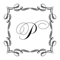 Beautiful Vintage Monogram Frame. Ornate Calligraphic Design Element. illustration vector