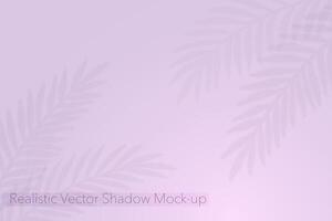 Shadow Leaves Mockup Overlay Effect. Realistic transparent branches on pastel background. illustration vector