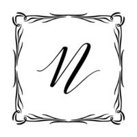 Beautiful Vintage Monogram Frame. Ornate Calligraphic Design Element. illustration vector