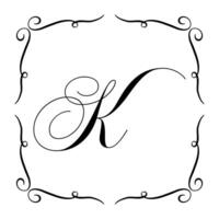 Beautiful Vintage Monogram Frame. Ornate Calligraphic Design Element. illustration vector