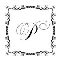 Beautiful Vintage Monogram Frame. Ornate Calligraphic Design Element. illustration vector