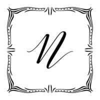 Beautiful Vintage Monogram Frame. Ornate Calligraphic Design Element. illustration vector