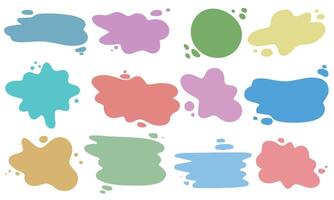 Spots of different paint colors and different shapes, set vector