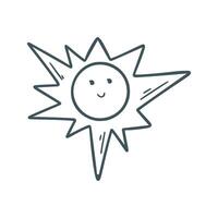 Sun smiling simple hand drawn isolated illustration vector