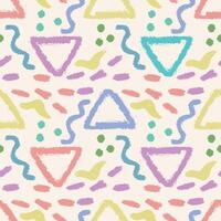 Abstract crayon doodle texture elements seamless pattern vector
