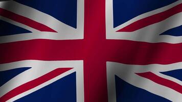 United Kingdom Waving Flag Background Animation. Looping seamless 3D animation. Motion Graphic Pro 4k video