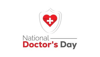 National Doctors' Day observed every year in July. Template for background, banner, card, poster with text inscription. vector