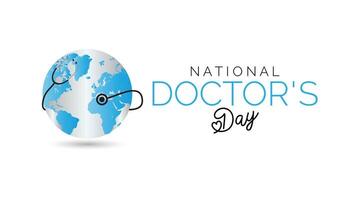 National Doctors' Day observed every year in July. Template for background, banner, card, poster with text inscription. vector