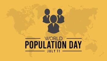 World Population Day observed every year in July. Template for background, banner, card, poster with text inscription. vector