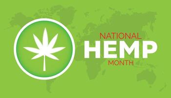 National Hemp month observed every year in July. Template for background, banner, card, poster with text inscription. vector