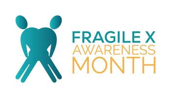 National Fragile X Awareness Month observed every year in July. Template for background, banner, card, poster with text inscription. vector