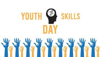 world youth skills day observed every year in July. Template for background, banner, card, poster with text inscription. vector