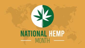 National Hemp month observed every year in July. Template for background, banner, card, poster with text inscription. vector