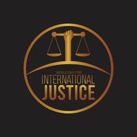 World Day for International Justice observed every year in July. Template for background, banner, card, poster with text inscription. vector