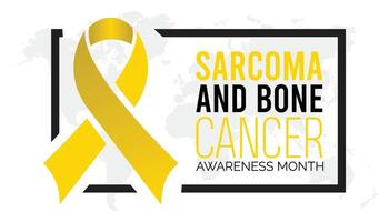 sarcoma y hueso cáncer conciencia mes observado cada año en julio. modelo para fondo, bandera, tarjeta, póster con texto inscripción. vector