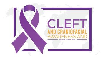 national cleft and craniofacial awareness and prevention month observed every year in July. Template for background, banner, card, poster with text inscription. vector
