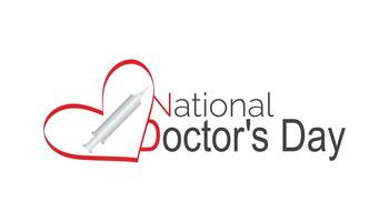 National Doctors' Day observed every year in July. Template for background, banner, card, poster with text inscription. vector