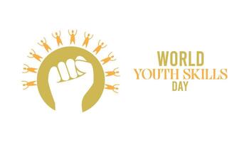 world youth skills day observed every year in July. Template for background, banner, card, poster with text inscription. vector